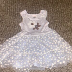 Little Lass White Dress with Floral Accents